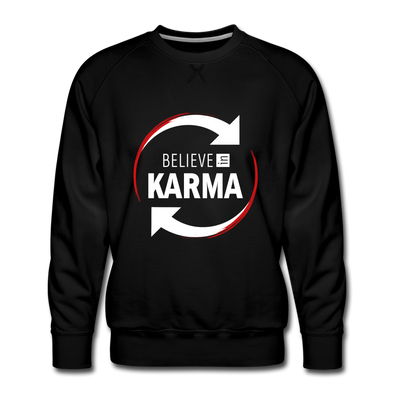 Männer Premium Pullover: Believe in Karma - Schwarz