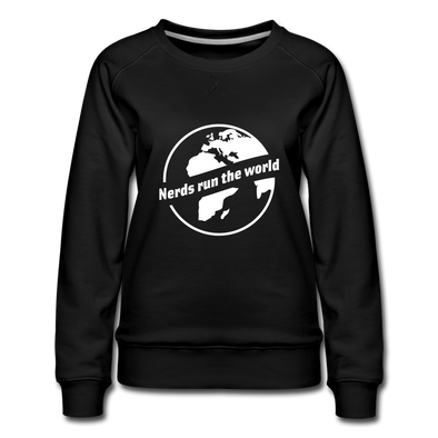 Frauen Premium Pullover: Nerds run the world. - Schwarz