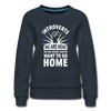 Frauen Premium Pullover: Introverts – We´re here. We feel uneasy and … - Navy