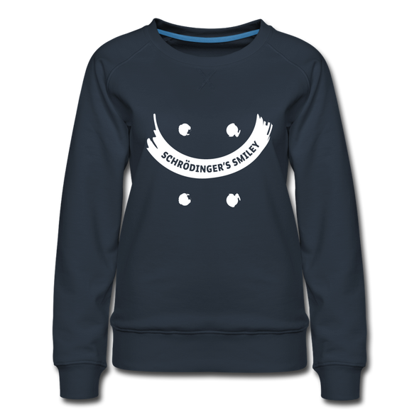 Frauen Premium Pullover: Schrödinger´s smiley - Navy
