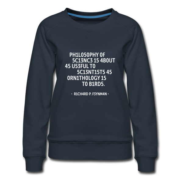 Frauen Premium Pullover: Philosophy of science is about as useful … - Navy