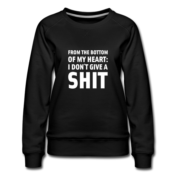 Frauen Premium Pullover: From the bottom of my heart: I don’t give a shit. - Schwarz