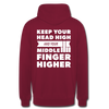 Unisex Hoodie: Keep your head high and your … - Bordeaux