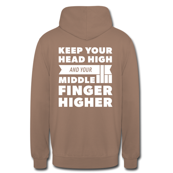 Unisex Hoodie: Keep your head high and your … - Mokka