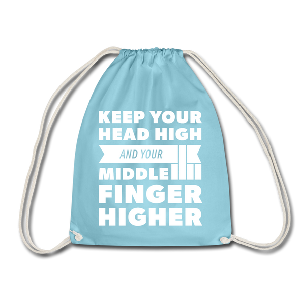 Turnbeutel: Keep your head high and your … - Aqua