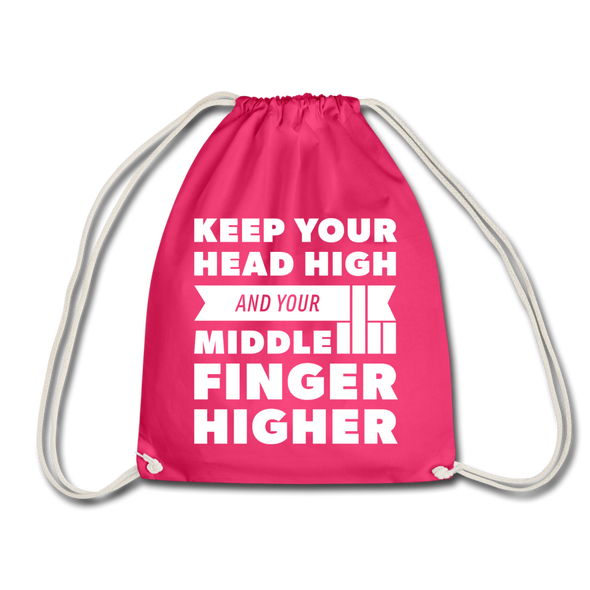Turnbeutel: Keep your head high and your … - Fuchsia