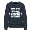 Frauen Premium Pullover: Keep your head high and your … - Navy