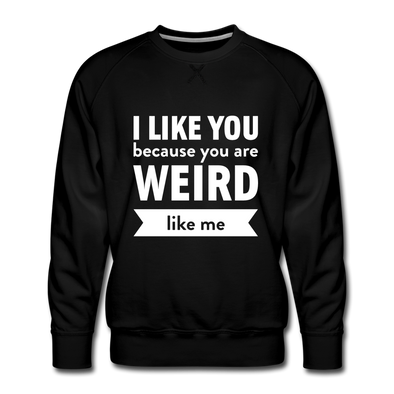 Männer Premium Pullover: I like you because you are weird like me - Schwarz