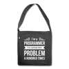 Umhängetasche aus Recycling-Material: I´m a programmer. I´ve solved this … - Schwarz meliert