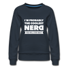 Frauen Premium Pullover: I´m probably the coolest nerd … - Navy