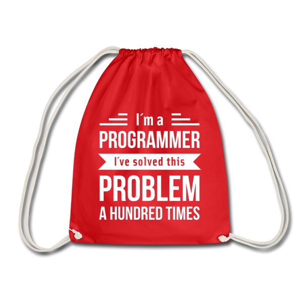 Turnbeutel: I´m a programmer. I´ve solved this … - Rot