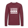 Männer Premium Langarmshirt: I´m probably the coolest geek … - Bordeauxrot meliert