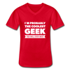 Männer-T-Shirt mit V-Ausschnitt: I´m probably the coolest geek … - Rot