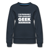 Frauen Premium Pullover: I´m probably the coolest geek … - Navy