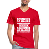 Männer-T-Shirt mit V-Ausschnitt: Spending 10 hours on debugging … - Rot
