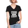 Frauen-T-Shirt mit V-Ausschnitt: Spending 10 hours on debugging … - Schwarz