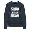 Frauen Premium Pullover: Spending 10 hours on debugging … - Navy
