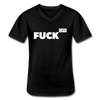 Männer-T-Shirt mit V-Ausschnitt: Fuck off - Schwarz