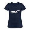 Frauen-T-Shirt mit V-Ausschnitt: Fuck off - Navy