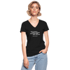 Frauen-T-Shirt mit V-Ausschnitt: Basic research is what I am doing when … - Schwarz
