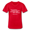 Männer-T-Shirt mit V-Ausschnitt: Basic research is what I am doing when … - Rot